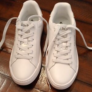 Coach White Leather Sneakers, Size 8
